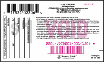 Image of Back of Tic Tac Toad Ticket