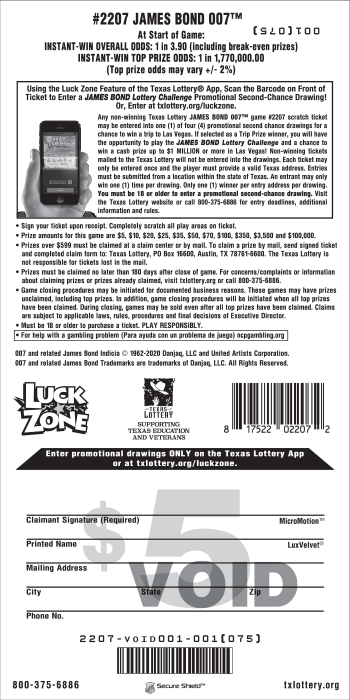 Image of Back of James Bond 007™ Ticket