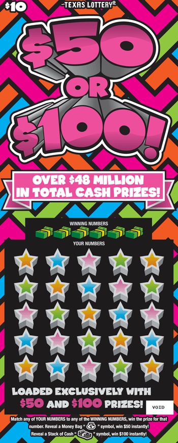 Image of Front of $50 OR $100! Ticket