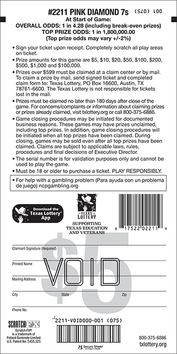 Image of Back of Pink Diamond 7s Ticket