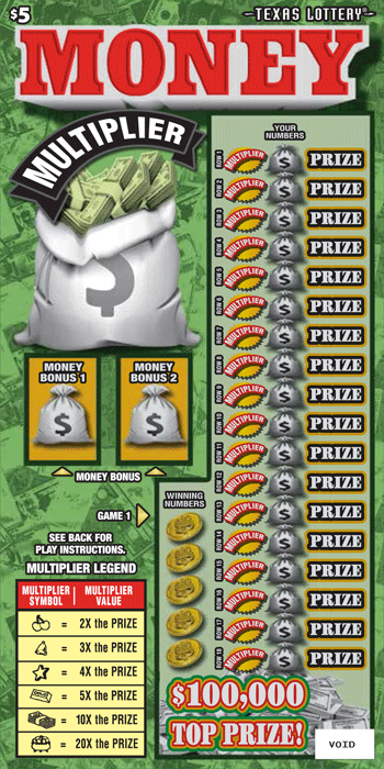 Image of Front of Money Multiplier Ticket