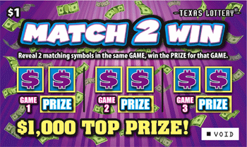 Image of Front of Match 2 Win Ticket