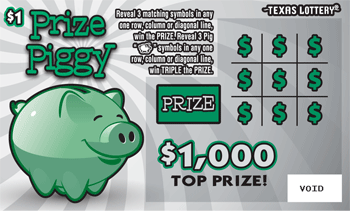 Image of Front of Prize Piggy Ticket