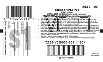 Image of Back of Triple 777 Ticket