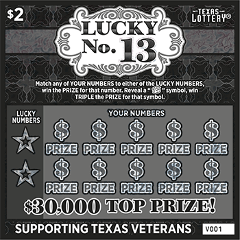 Image of Front of Lucky No. 13 Ticket