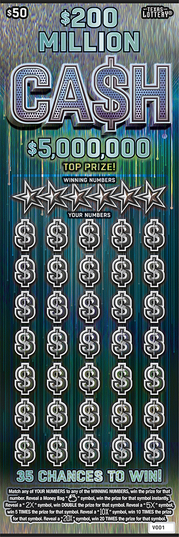 Image of Front of $200 Million Ca$h Ticket