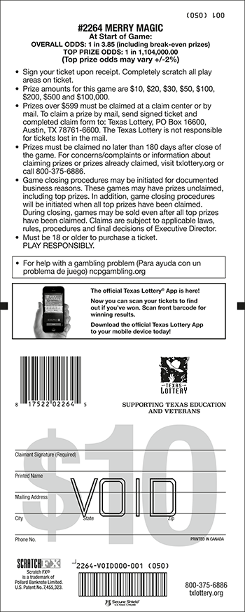 Image of Back of Merry Magic Ticket