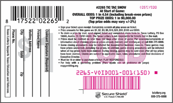 Image of Back of Tic Tac Snow Ticket