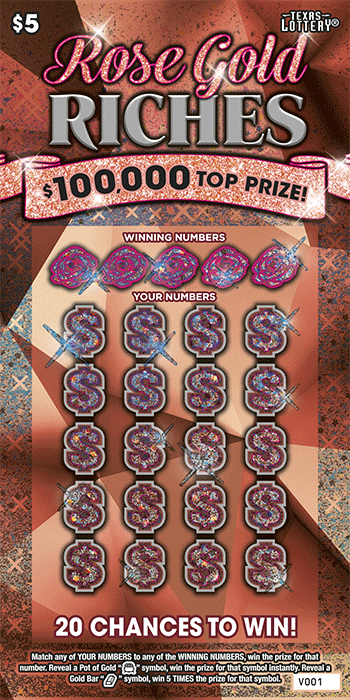 Image of Front of Rose Gold Riches Ticket
