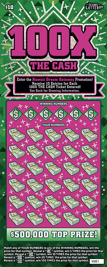 Image of Front of 100X The Cash Ticket