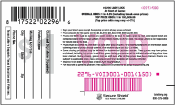Image of Back of Lady Luck Ticket