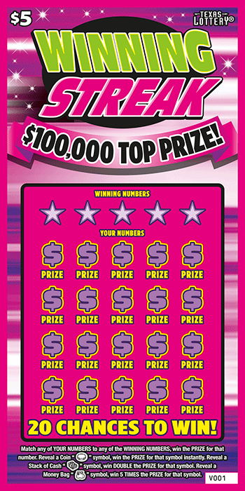 Image of Front of Winning Streak Ticket