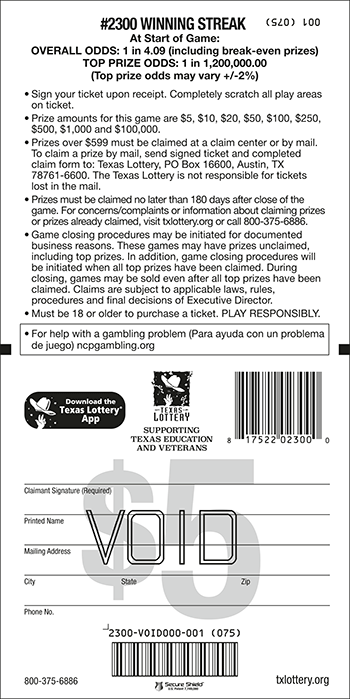 Image of Back of Winning Streak Ticket