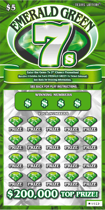 Image of Front of Emerald Green 7s Ticket