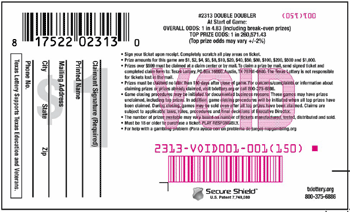 Image of Back of Double Doubler Ticket