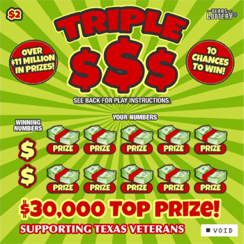 Image of Front of Triple $$$ Ticket