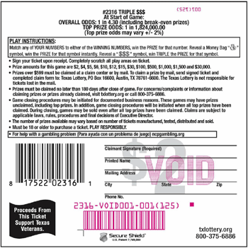 Image of Back of Triple $$$ Ticket
