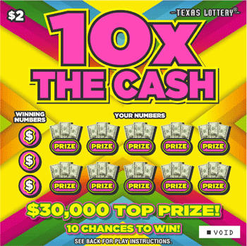 Image of Front of 10X The Cash Ticket