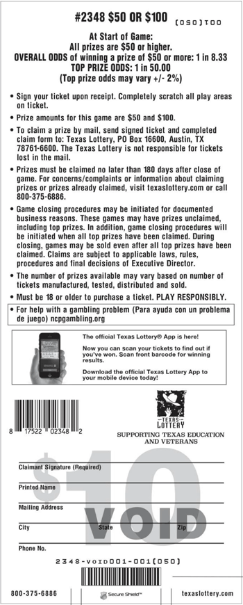 Image of Back of $50 or $100 Ticket