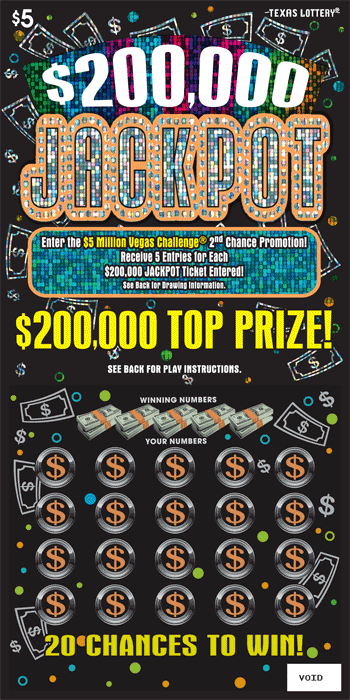 Image of Front of $200,000 Jackpot Ticket