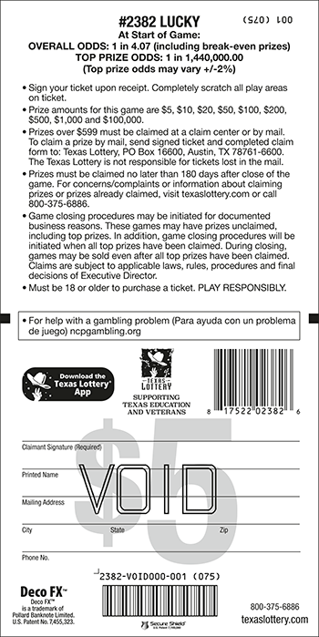 Image of Back of Lucky Ticket