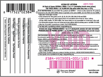 Image of Back of EZ Loteria Ticket