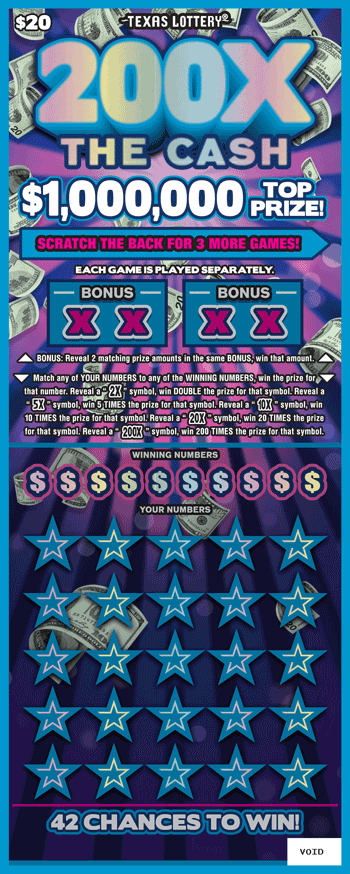 Image of Front of 200X The Cash Ticket