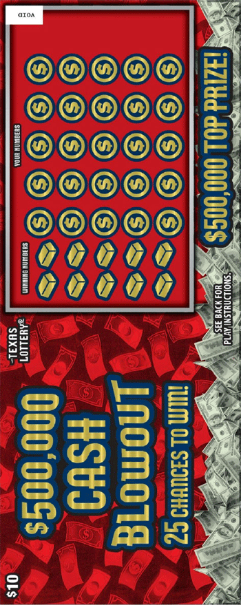 Image of Front of $500,000 Cash Blowout Ticket