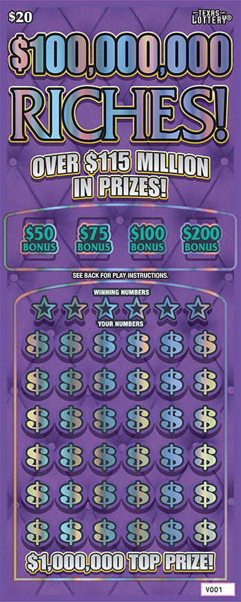 Image of Front of $100,000,000 Riches! Ticket
