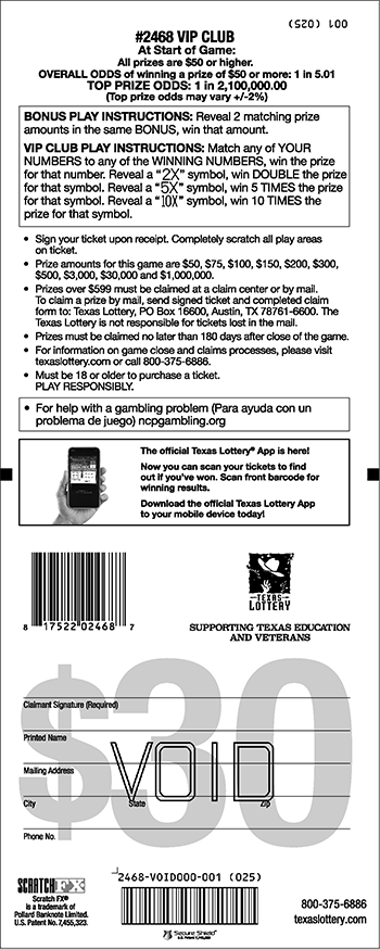 Image of Back of VIP Club Ticket