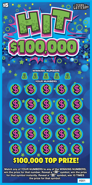 Image of Front of HIT $100,000 Ticket