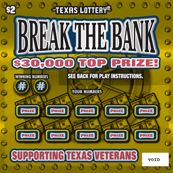 Image of Front of Break The Bank Ticket