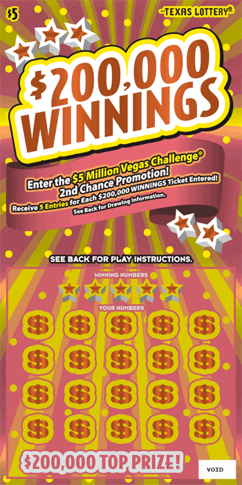 Image of Front of $200,000 Winnings Ticket