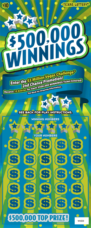 Image of Front of $500,000 Winnings Ticket