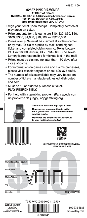 Image of Back of Pink Diamonds Ticket