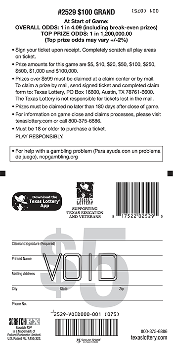 Image of Back of $100 Grand Ticket