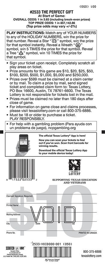 Image of Back of The Perfect Gift Ticket