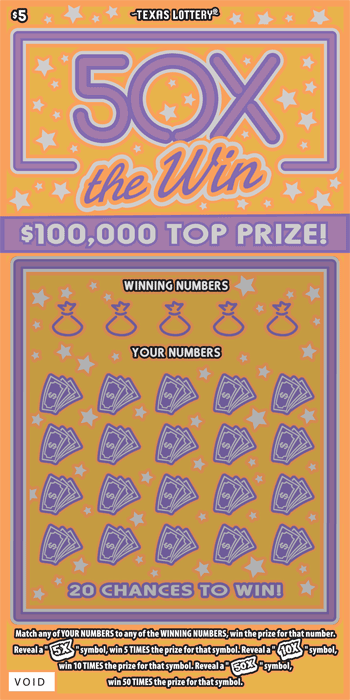 Image of Front of 50X the Win Ticket