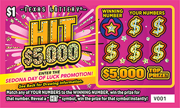 Image of Front of Hit $5,000 Ticket