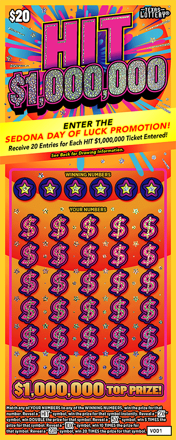 Image of Front of Hit $1,000,000 Ticket