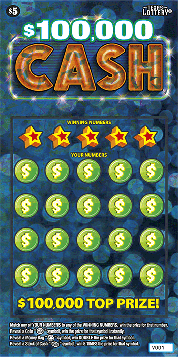 Game No. 2577 - $100,000 Cash scratch ticket from Texas Lottery