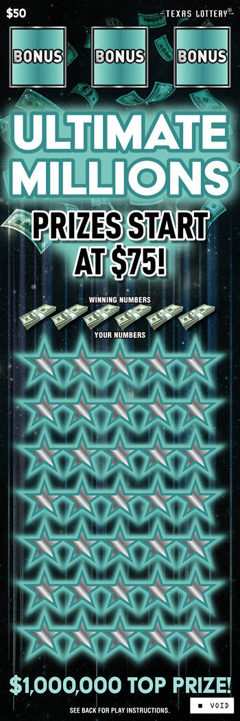 Game No. 2610 - Ultimate Millions scratch ticket from Texas Lottery