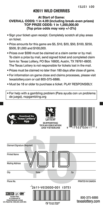 Image of Back of Wild Cherries Ticket