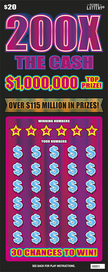 Game No. 2613 - 200X The Cash scratch ticket from Texas Lottery