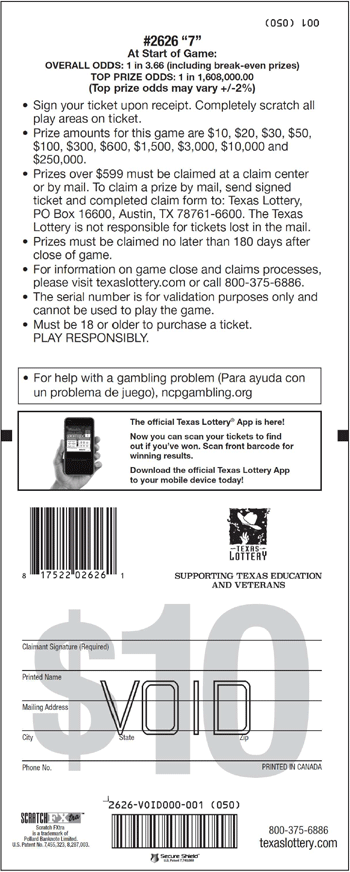 Image of Back of 7 Ticket