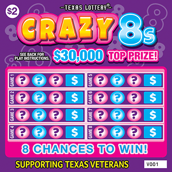 Image of Front of Crazy 8s Ticket