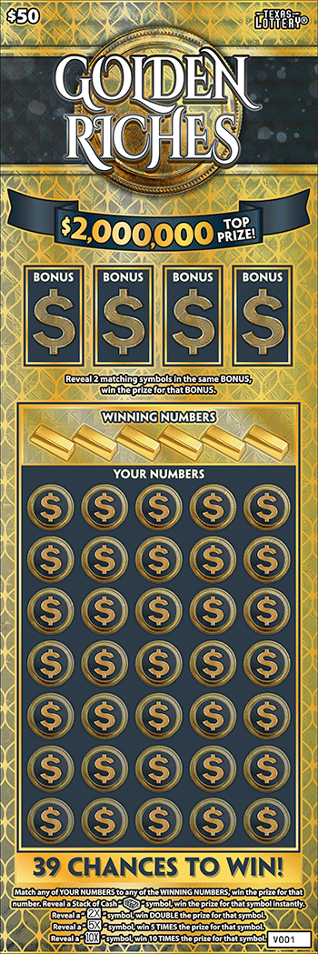 Image of Front of Golden Riches Ticket