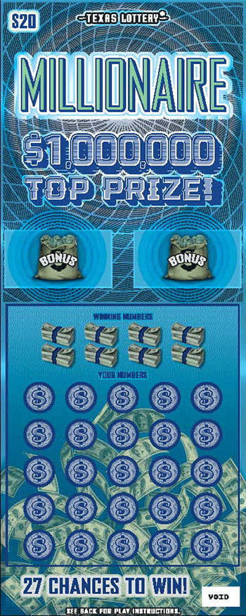Image of Front of Millionaire Ticket