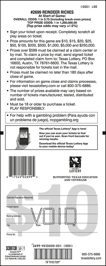 Image of Back of Reindeer Riches Ticket