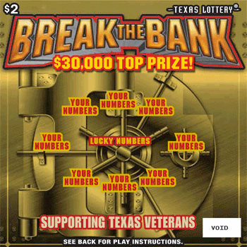 Image of Front of Break the Bank Ticket